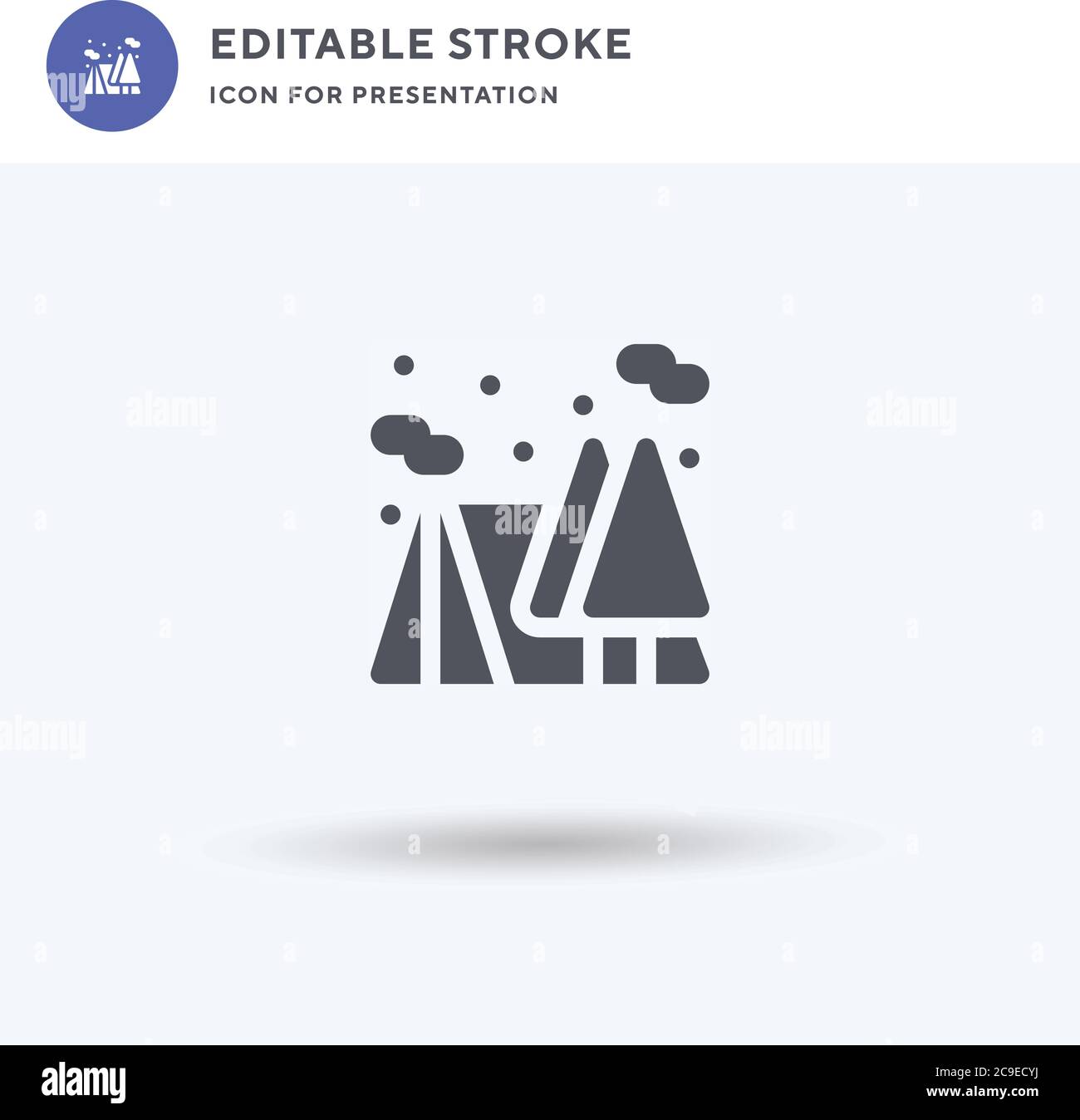 Tent icon vector, filled flat sign, solid pictogram isolated on white ...