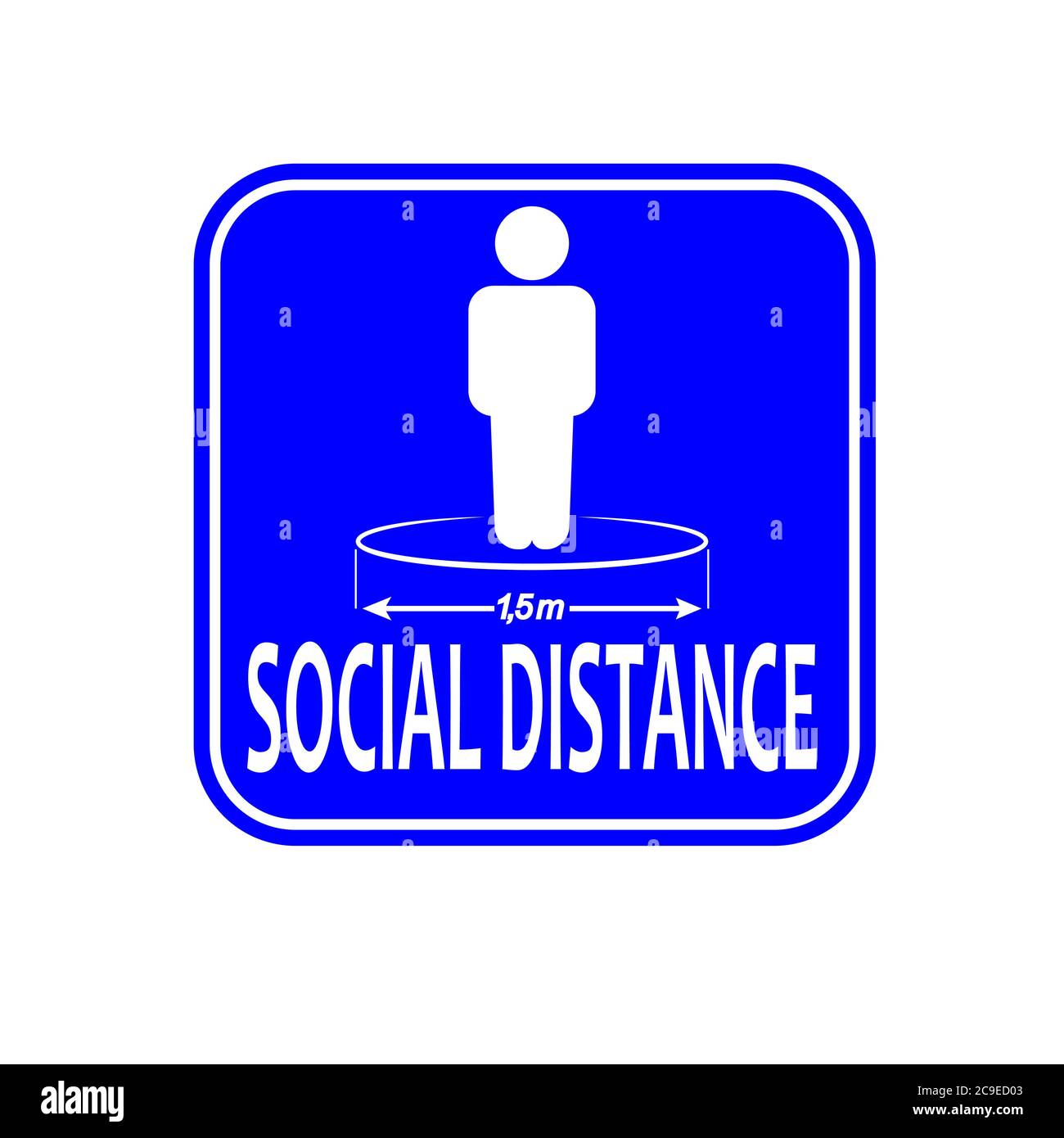 Vector icon, sign of social distance. Flat design isolated on white ...