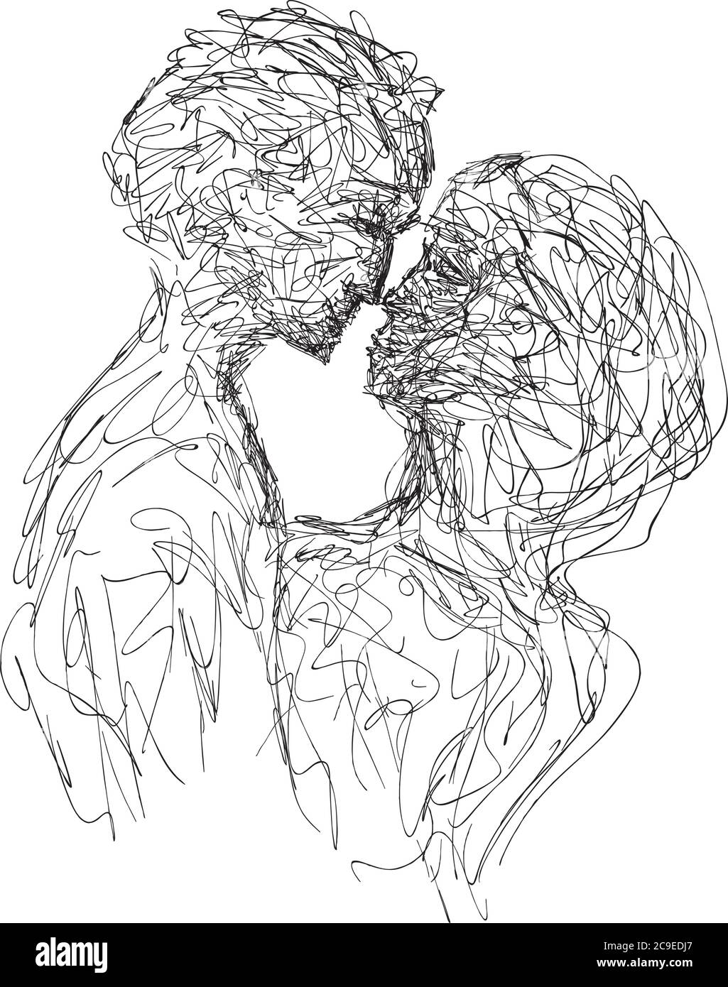 vector illustration of people kissing Stock Vector Image \u0026 Art - Alamy, image size:1025x1390