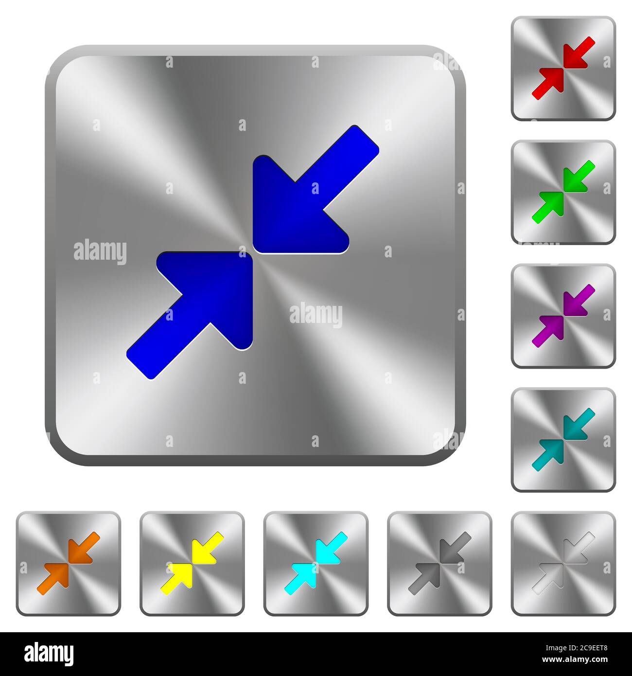Resize small engraved icons on rounded square glossy steel buttons ...