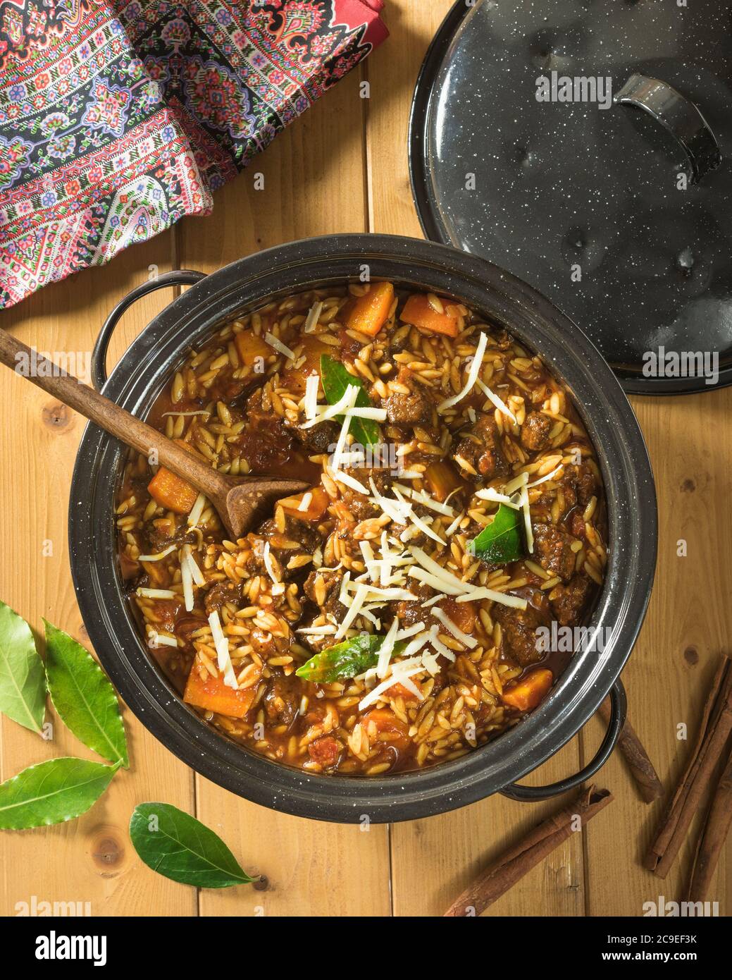 Giouvetsi. Greek lamb and orzo casserole. Greece Food Stock Photo Alamy