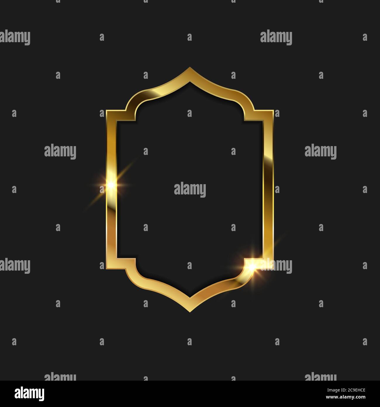 Gold frame border vector illustration design template Stock Vector