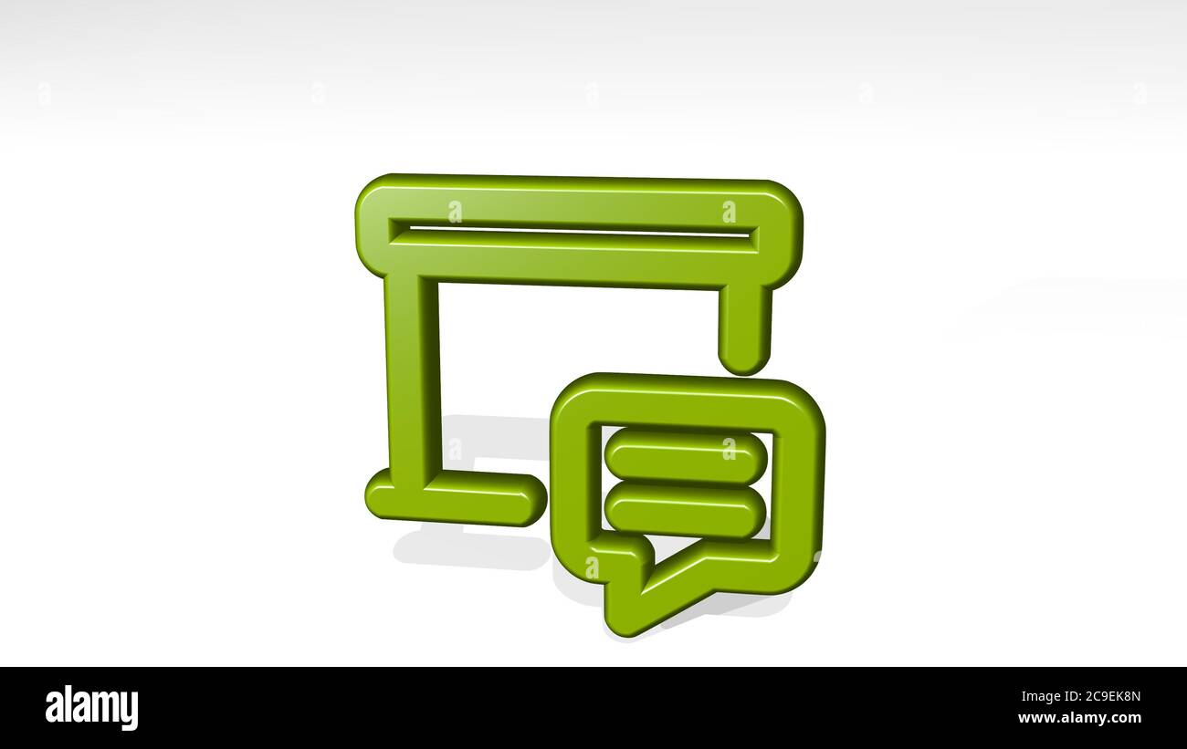 Presentation Projector Screen Chat Made By 3d Illustration Of A Shiny Metallic Sculpture With The Shadow On Light Background Business And Design Stock Photo Alamy