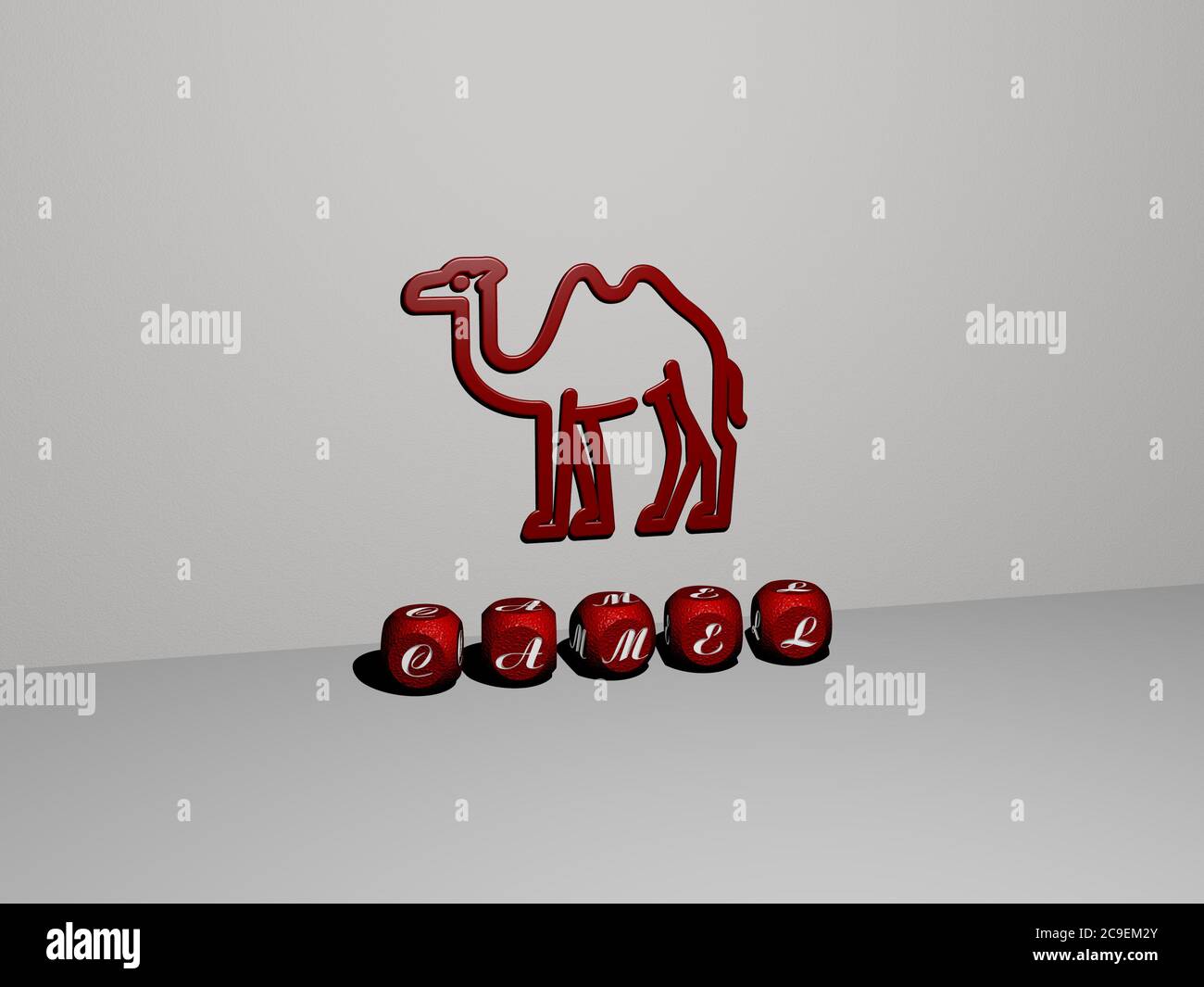 3D graphical image of camel vertically along with text built by ...