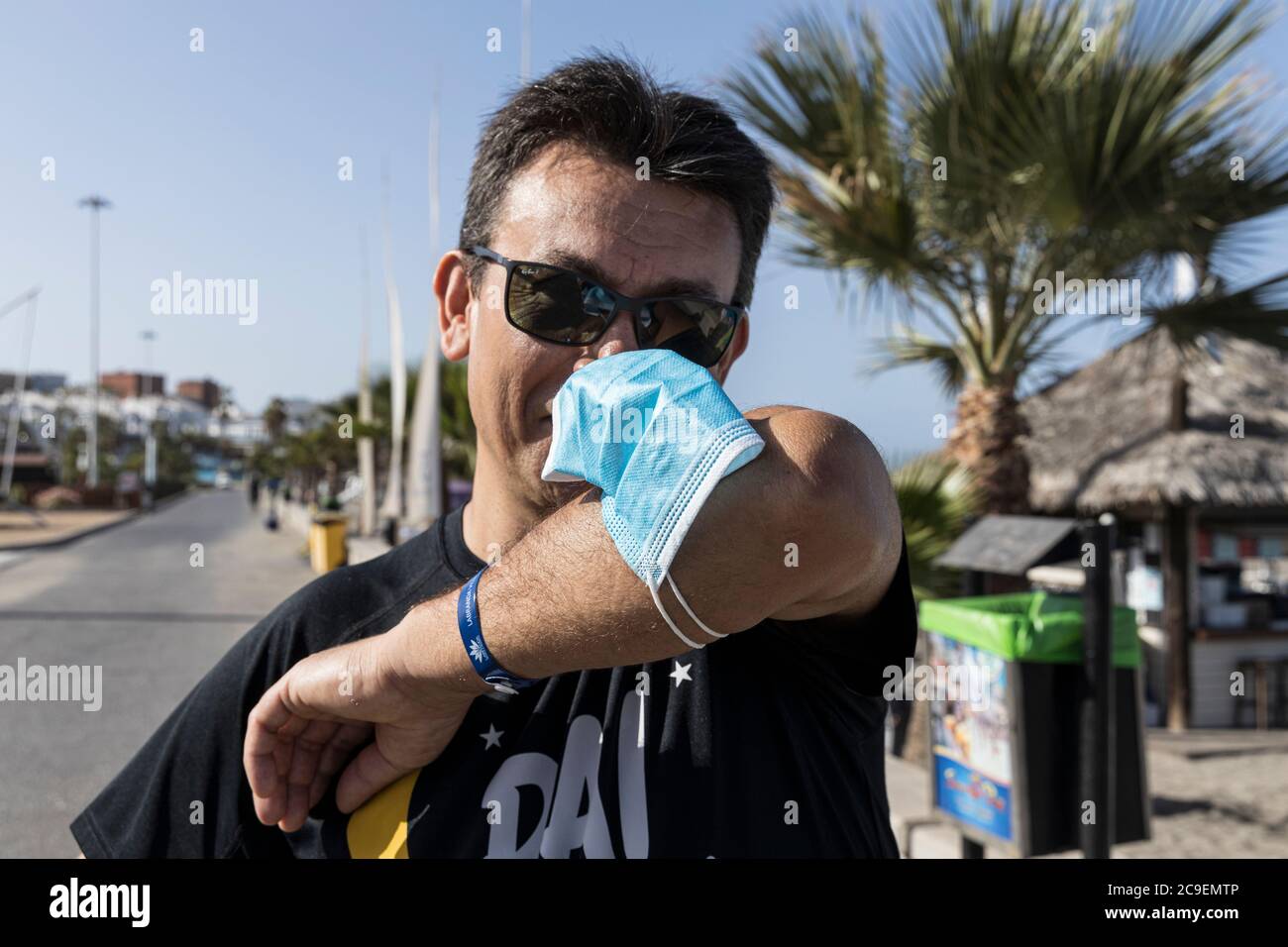 Costa Adeje, Tenerife, Canary Islands, Spain. 24 July 2020. Tourists
