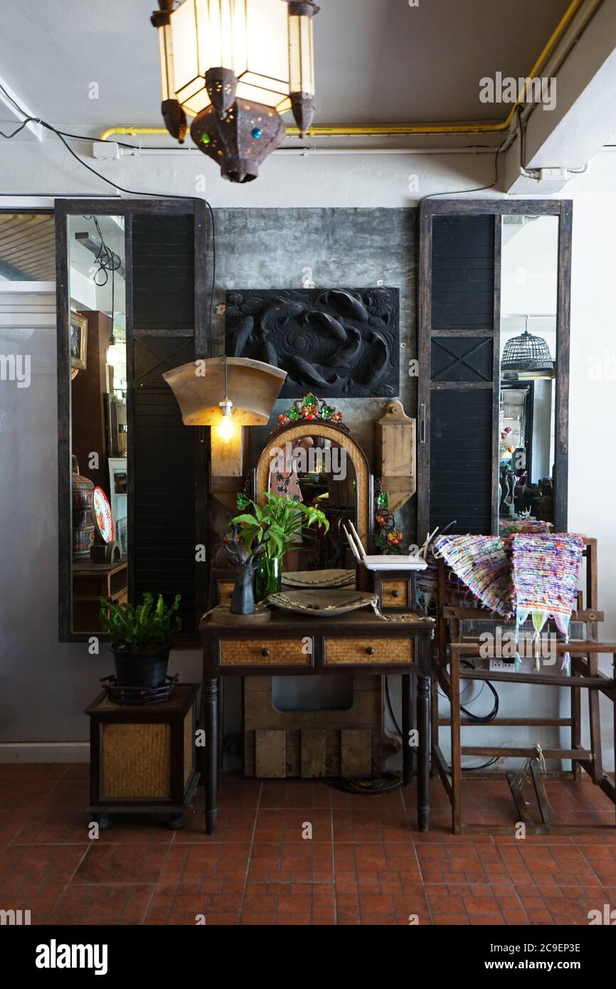 Interior design and decoration of local southern Thai restaurant