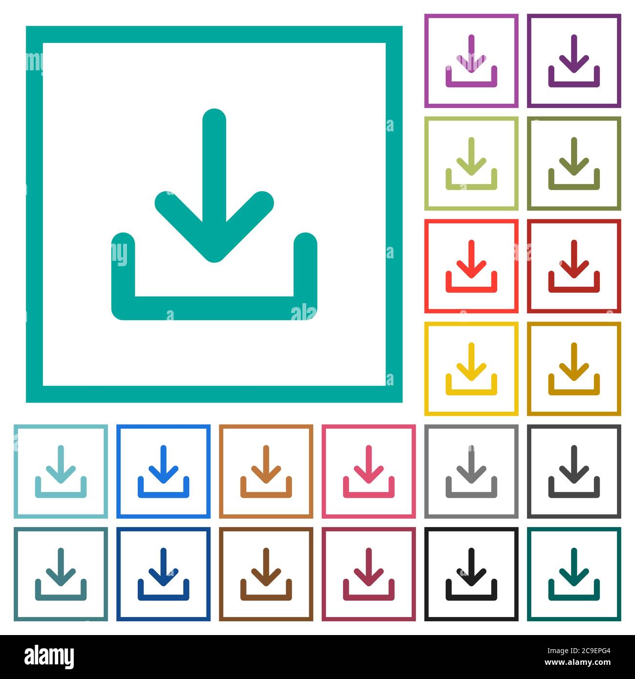 Download symbol flat color icons with quadrant frames on white ...