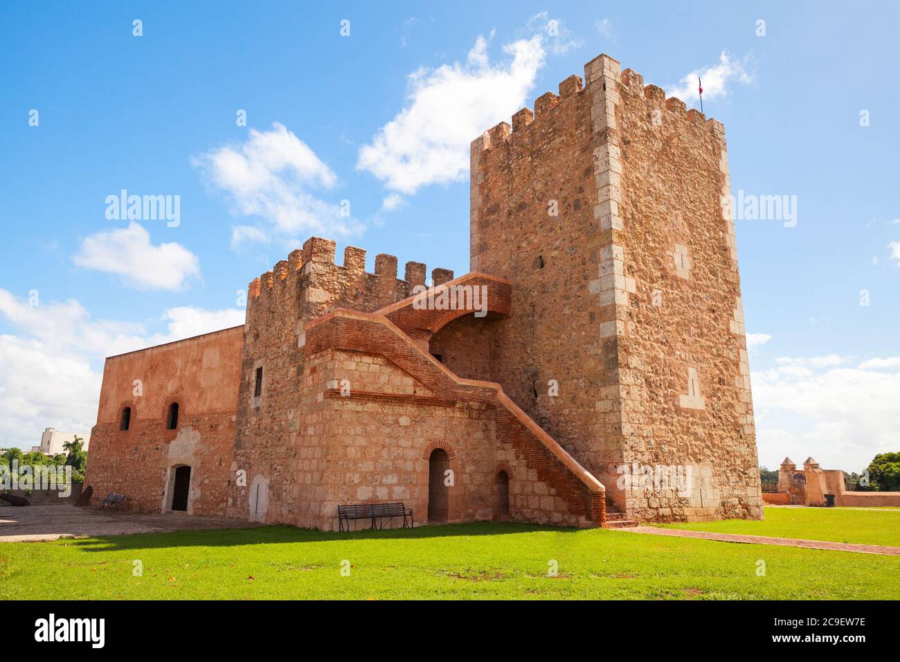 Exterior of The Fortaleza Ozama or Ozama Fortress, it is a sixteenth-century castle in Santo Domingo, Dominican Republic Stock Photo