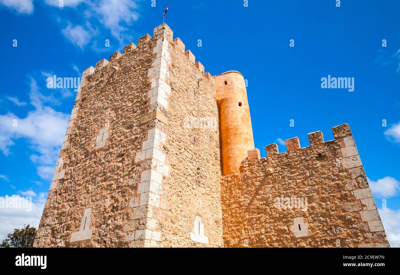 Walls of The Fortaleza Ozama or Ozama Fortress, it is a sixteenth-century castle in Santo Domingo, Dominican Republic Stock Photo