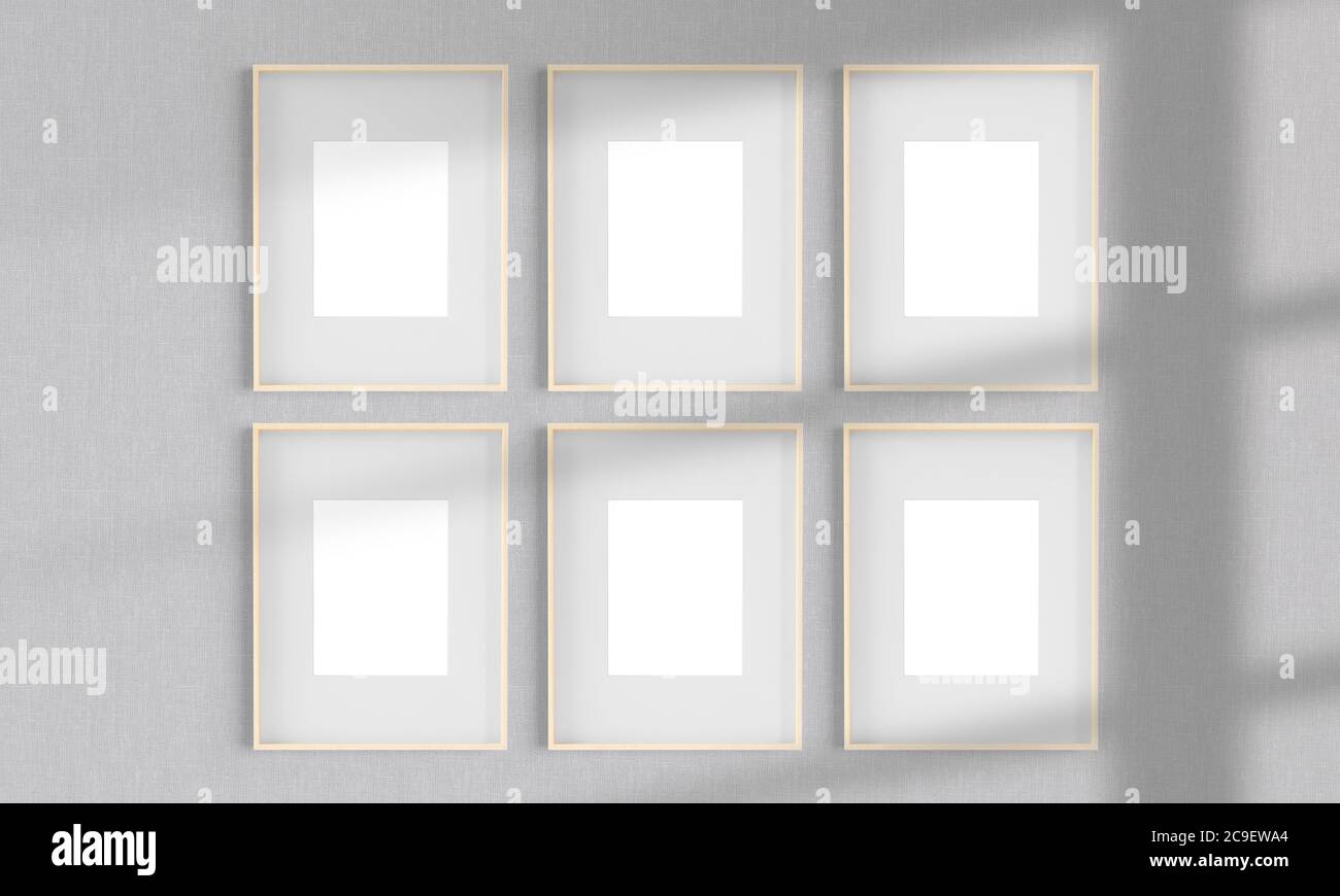 6 wooden frames wall hi-res stock photography and images - Alamy