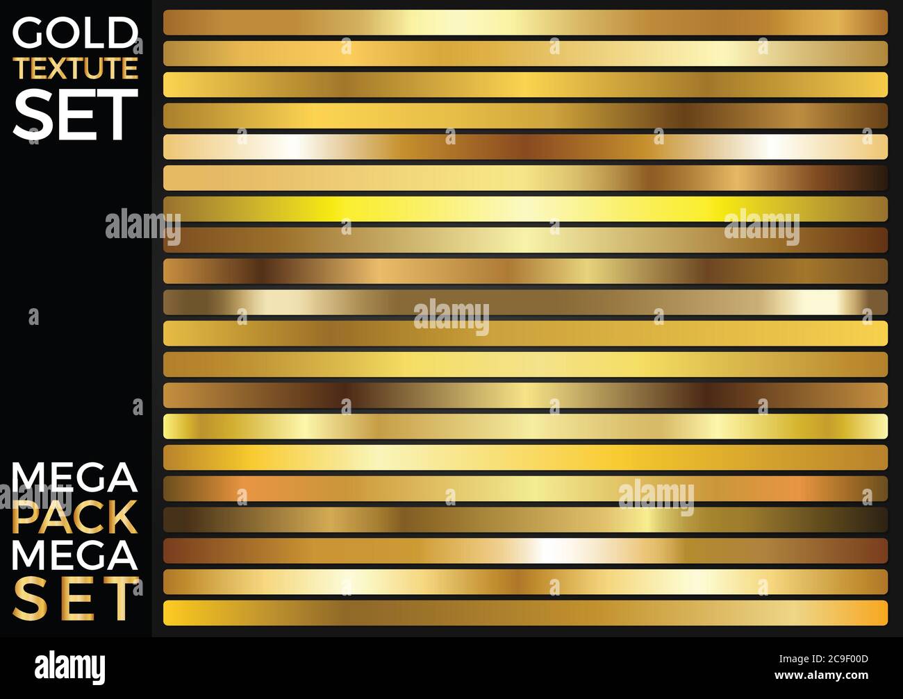 Square Gold Gradient Vector Set of Gold Gradients, Golden Squares Collection, Textures Group ...