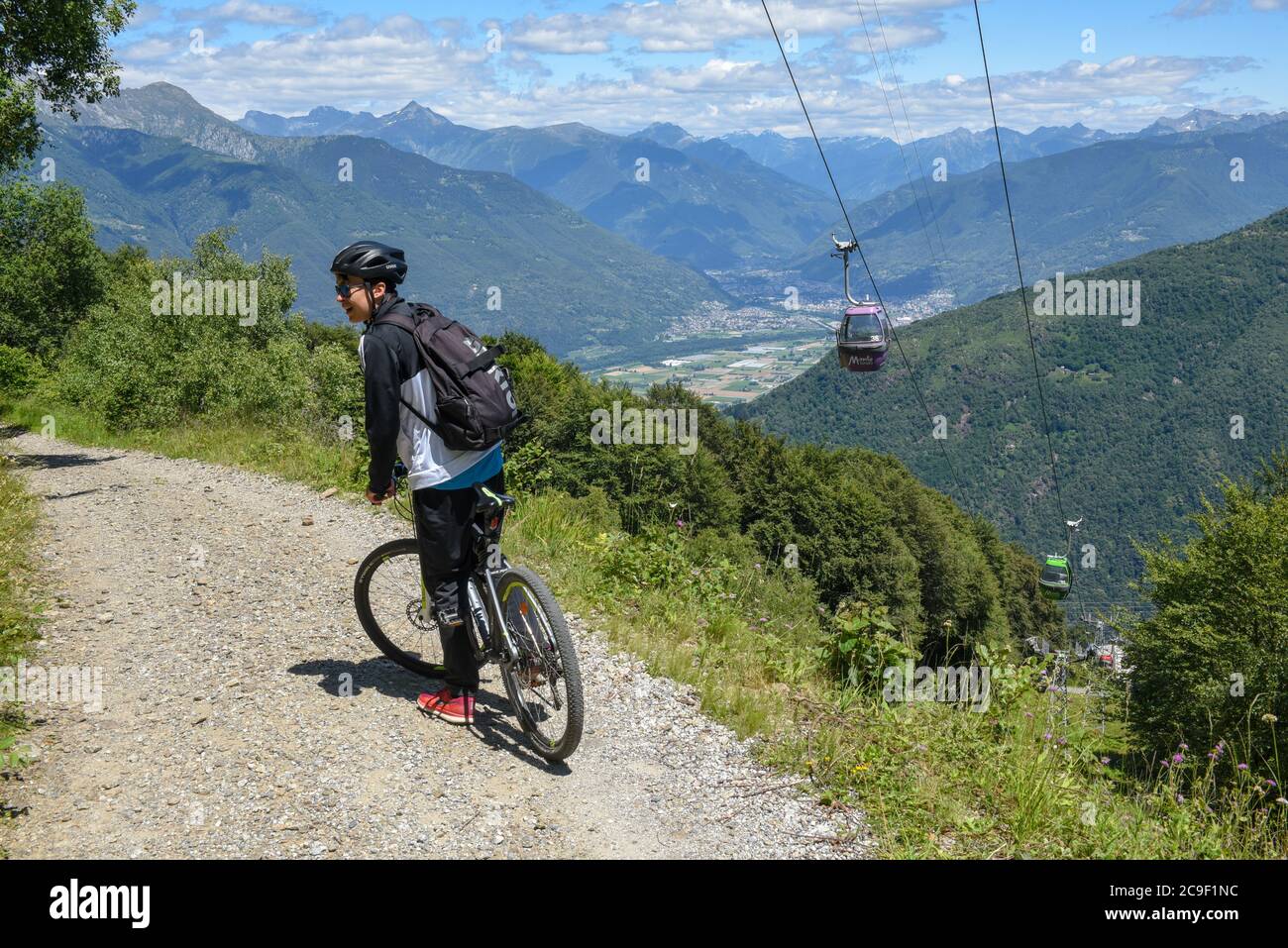 Mount Tamaro, Switzerland - 22 june 2020: the cableway of mount Tamaro on  the Swiss alps Stock Photo - Alamy