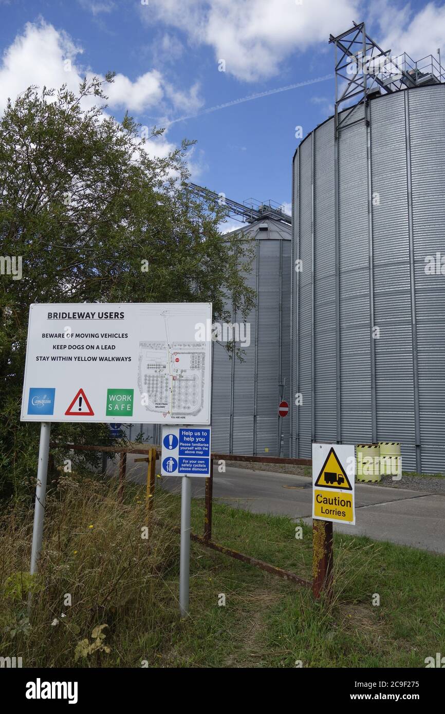The Linton Advanced Processing Centres, camgrain, grain storage facility for local farmers, linton, cambridgeshire, cambs, england, uk Stock Photo
