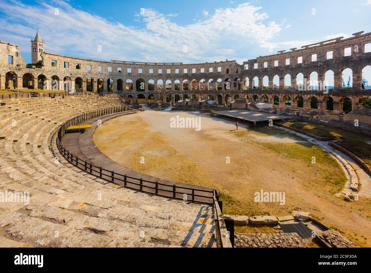 Pula, Istria County, Croatia.  The Roman amphitheatre. Stock Photo