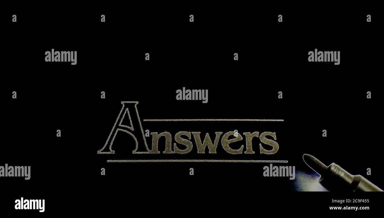 Answer word educational text displayed on paper in english language on ...