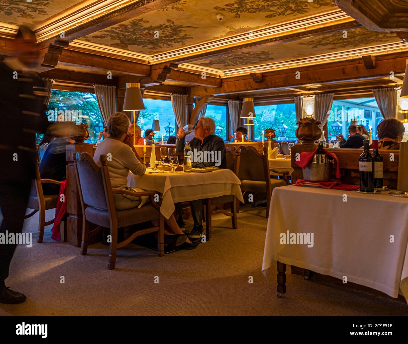People eating in Restaurant in Berwang, Austria Stock Photo