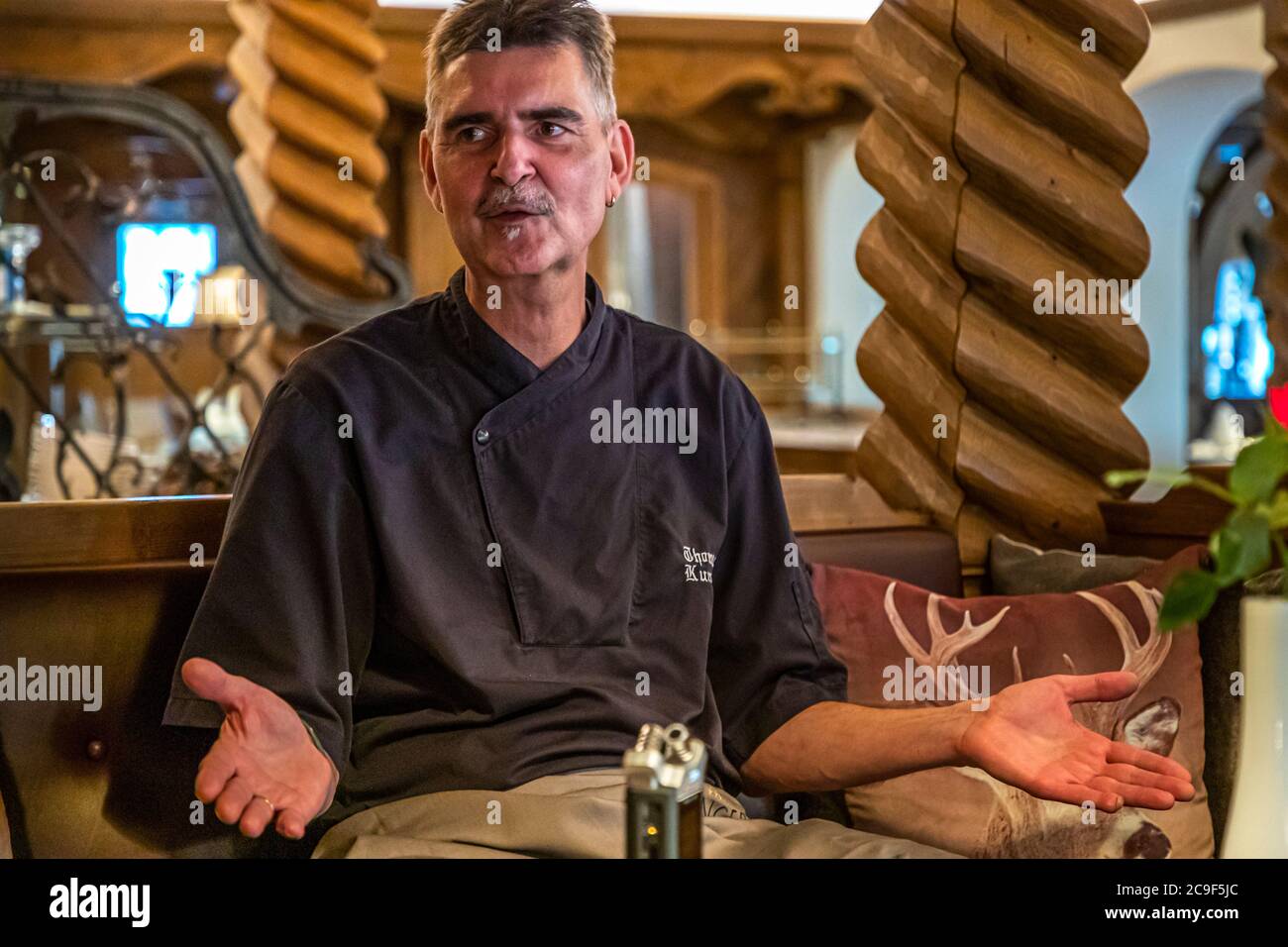 Kitchen Chef of Hotel Singer in Berwang, Austria Stock Photo