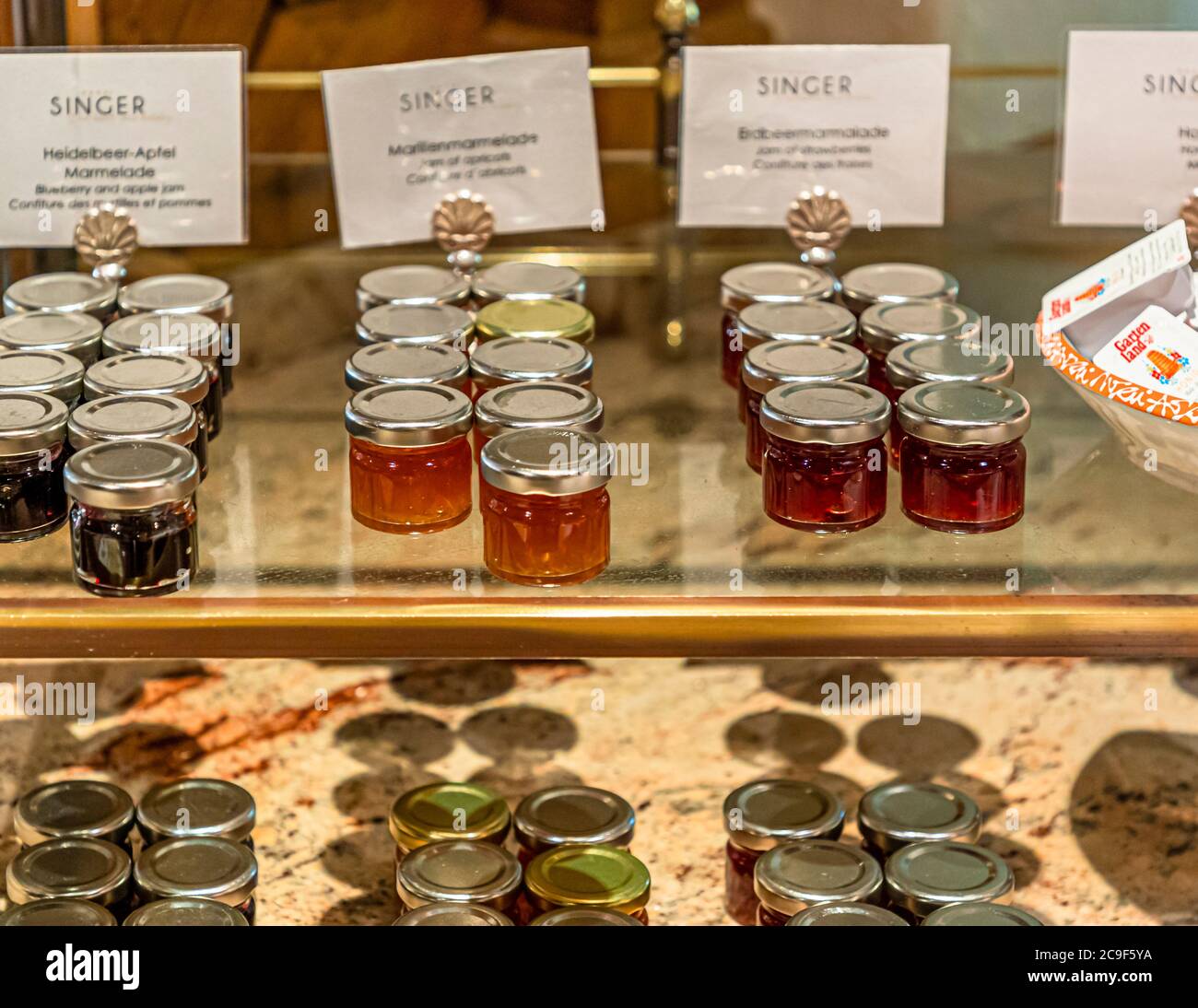 Hotel breakfast buffet with Corona hygiene measures in Berwang, Austria  Stock Photo - Alamy