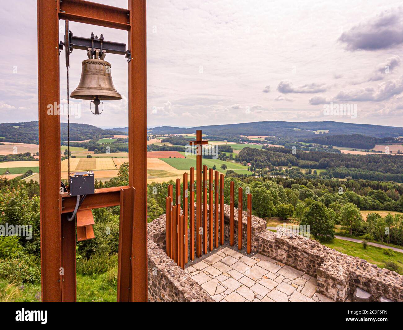 Reconstructed bell-tower on the chapel of Waldeck-Castle in Kemnath-Waldeck, Germany Stock Photo