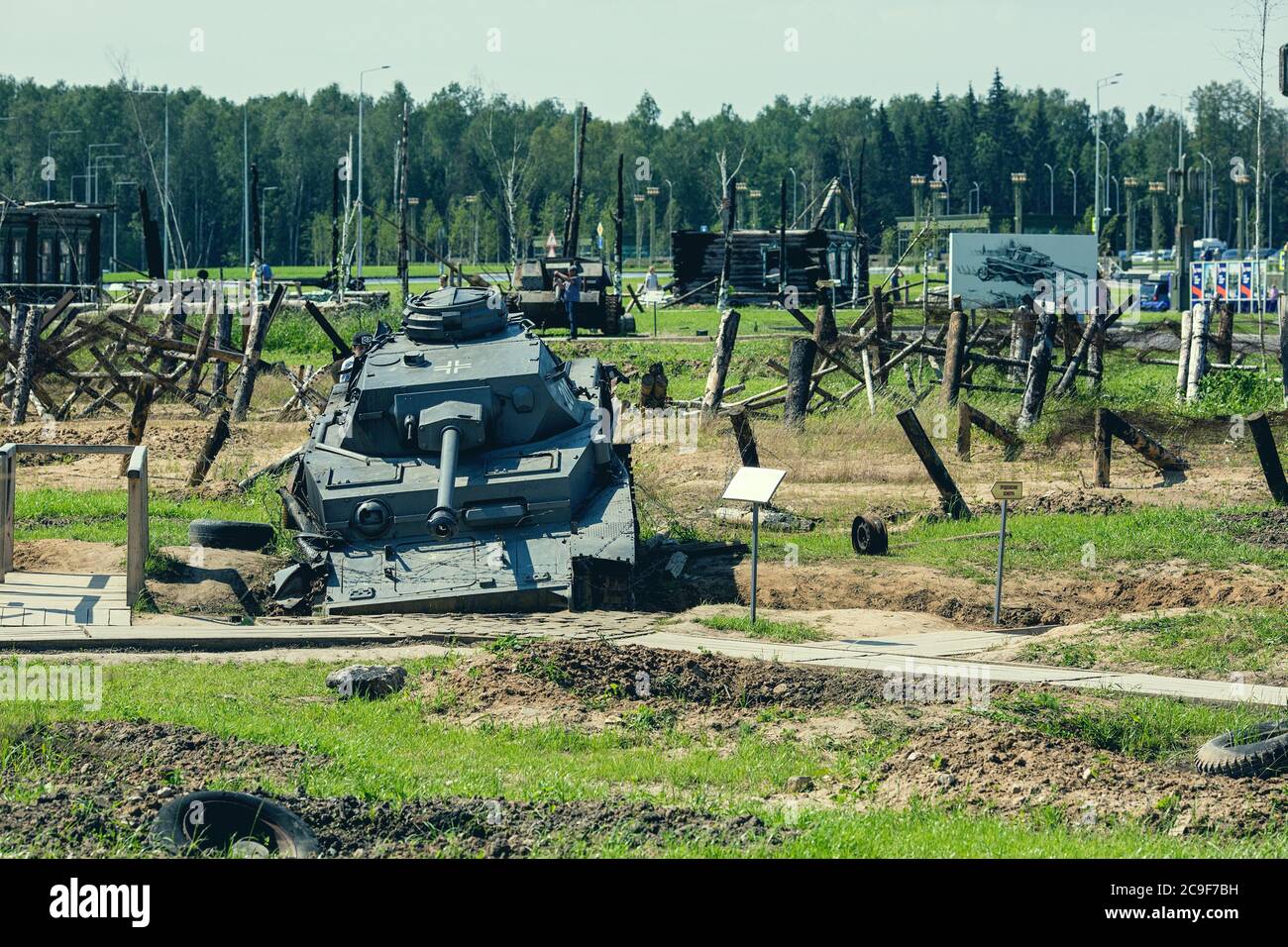 WW 2 battle reconstruction in Patriot park, Kubinka, Moscow region. Stock Photo