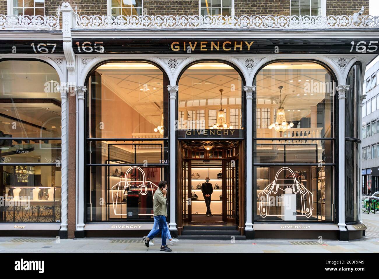 Givenchy luxury jeweler and jewelry brand flagship store exterior in New Bond Street, Mayfair, London, England, UK Stock Photo