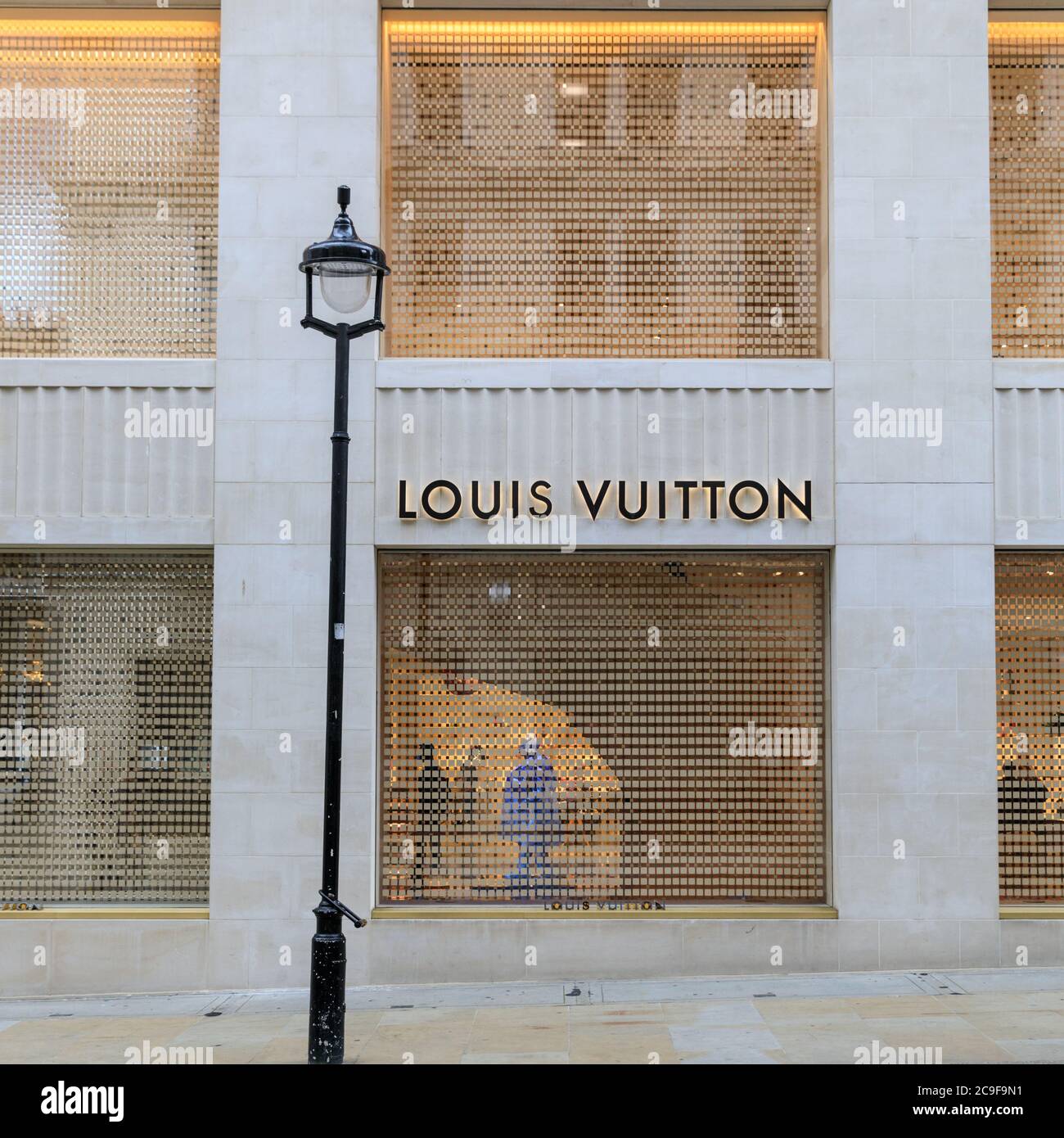 Louis Vuitton luxury brand flagship store exterior in New Bond