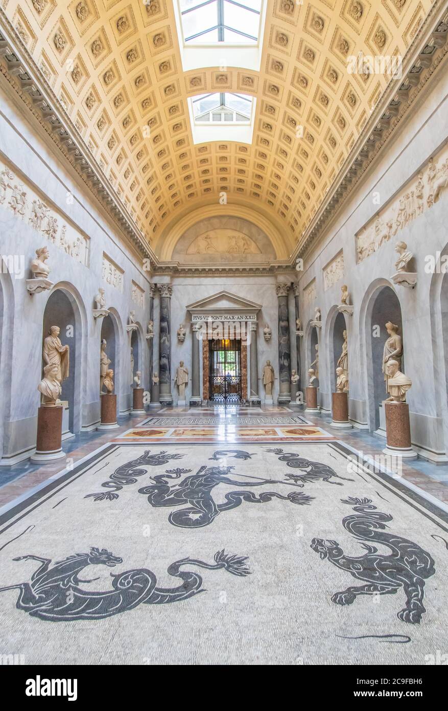 The Vatican Museums are an immense collection of artifacts, frescoes, paintings and sculptures amassed by the Catholic Church throughout the centuries Stock Photo