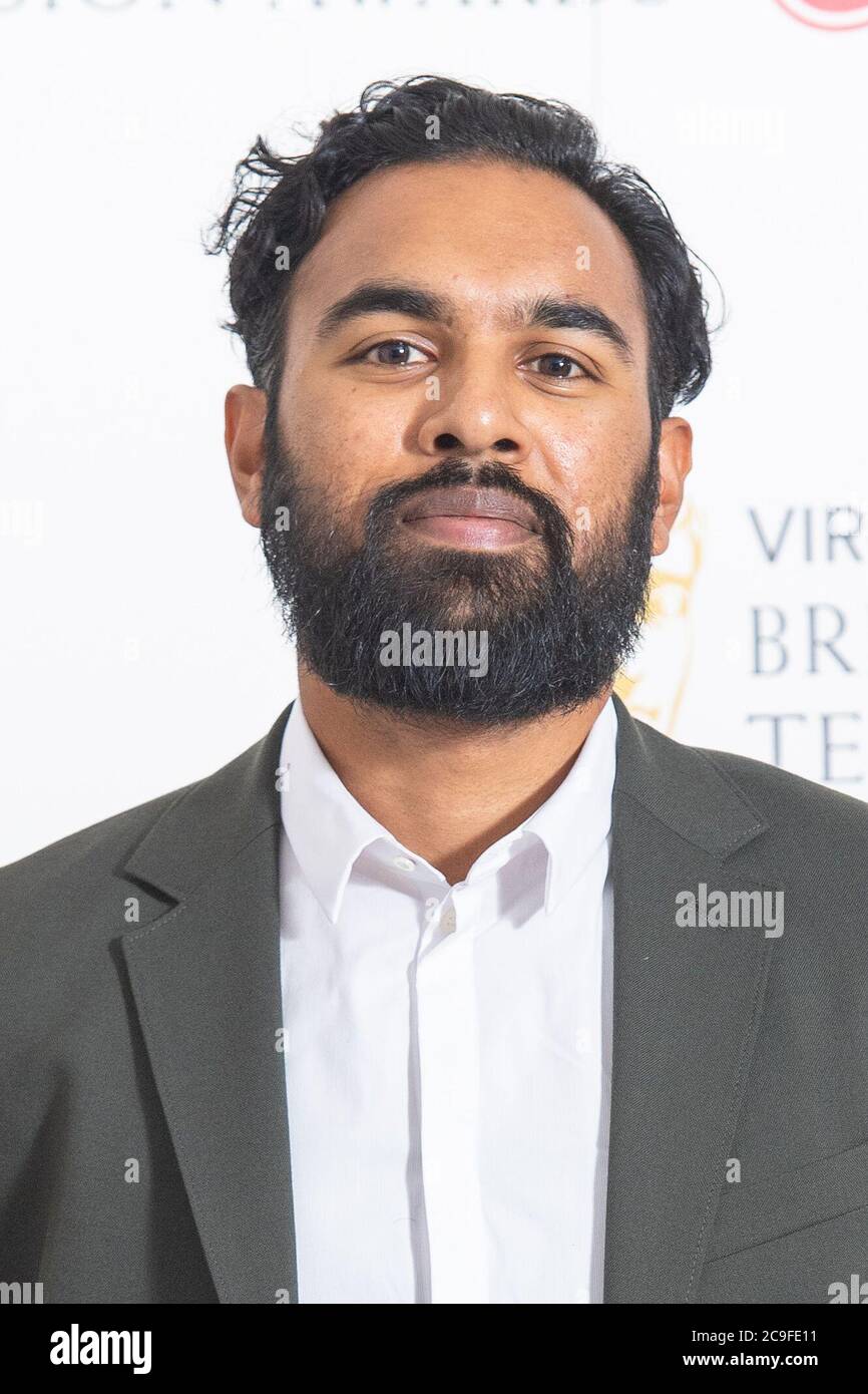 Himesh Patel arrives for the Virgin Media BAFTA TV awards at the TV Centre, Wood Lane, London. Due to the coronavirus pandemic the ceremony is being held behind closed doors with all nominees participating over video call. The event hosted by Richard Ayoade will be broadcast as-live on BBC One at 1900. Stock Photo