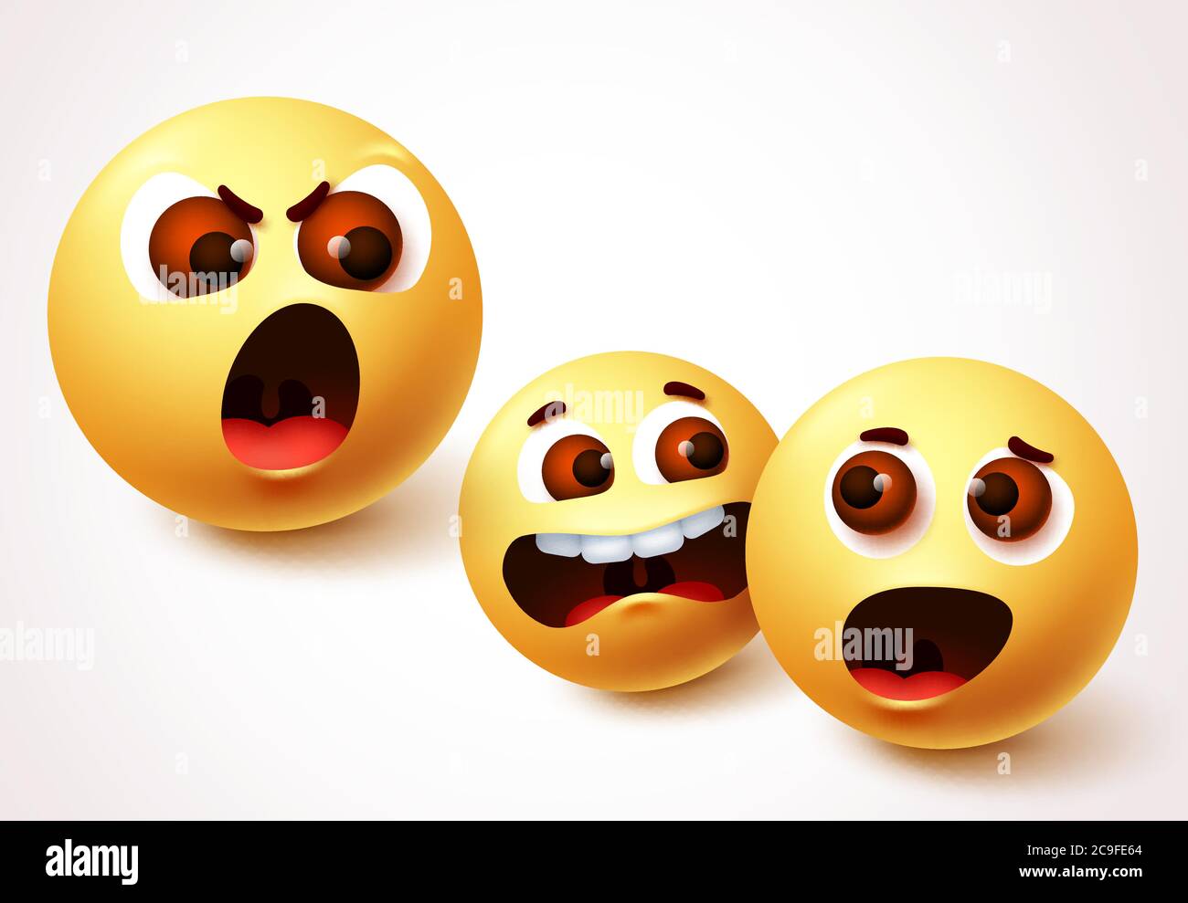 Emoji smileys angry boss vector character design. Smiley emoji of parent shouting and child arguments. Vector illustration Stock Vector