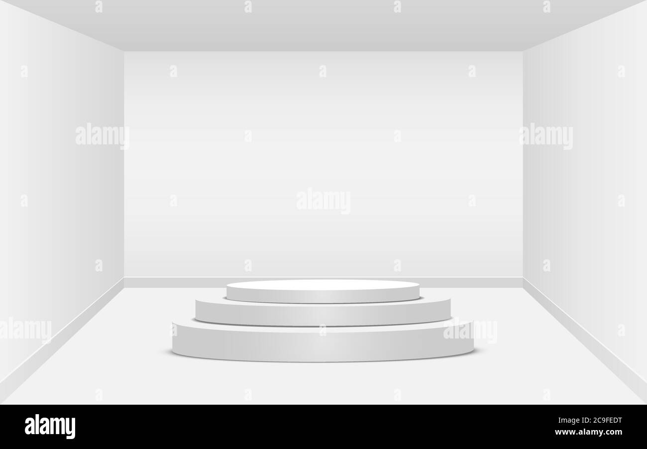 white podium in the white studio room Stock Vector Image & Art - Alamy
