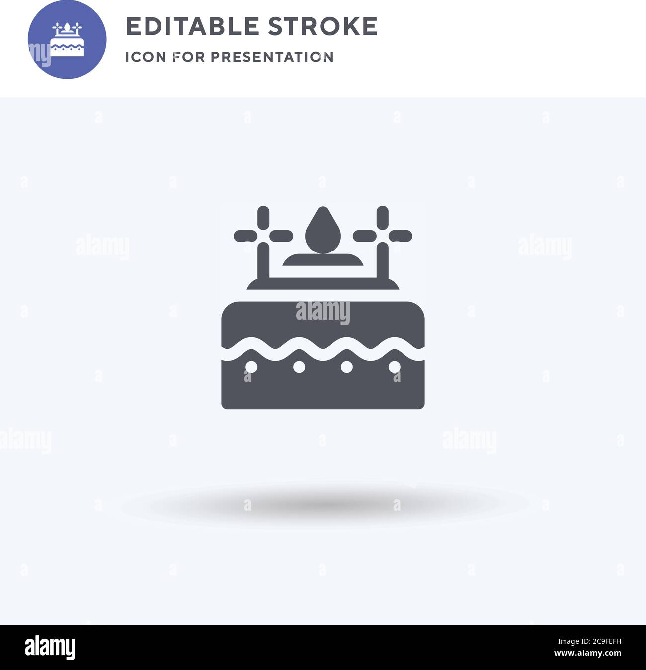 Birthday Cake icon vector, filled flat sign, solid pictogram isolated ...