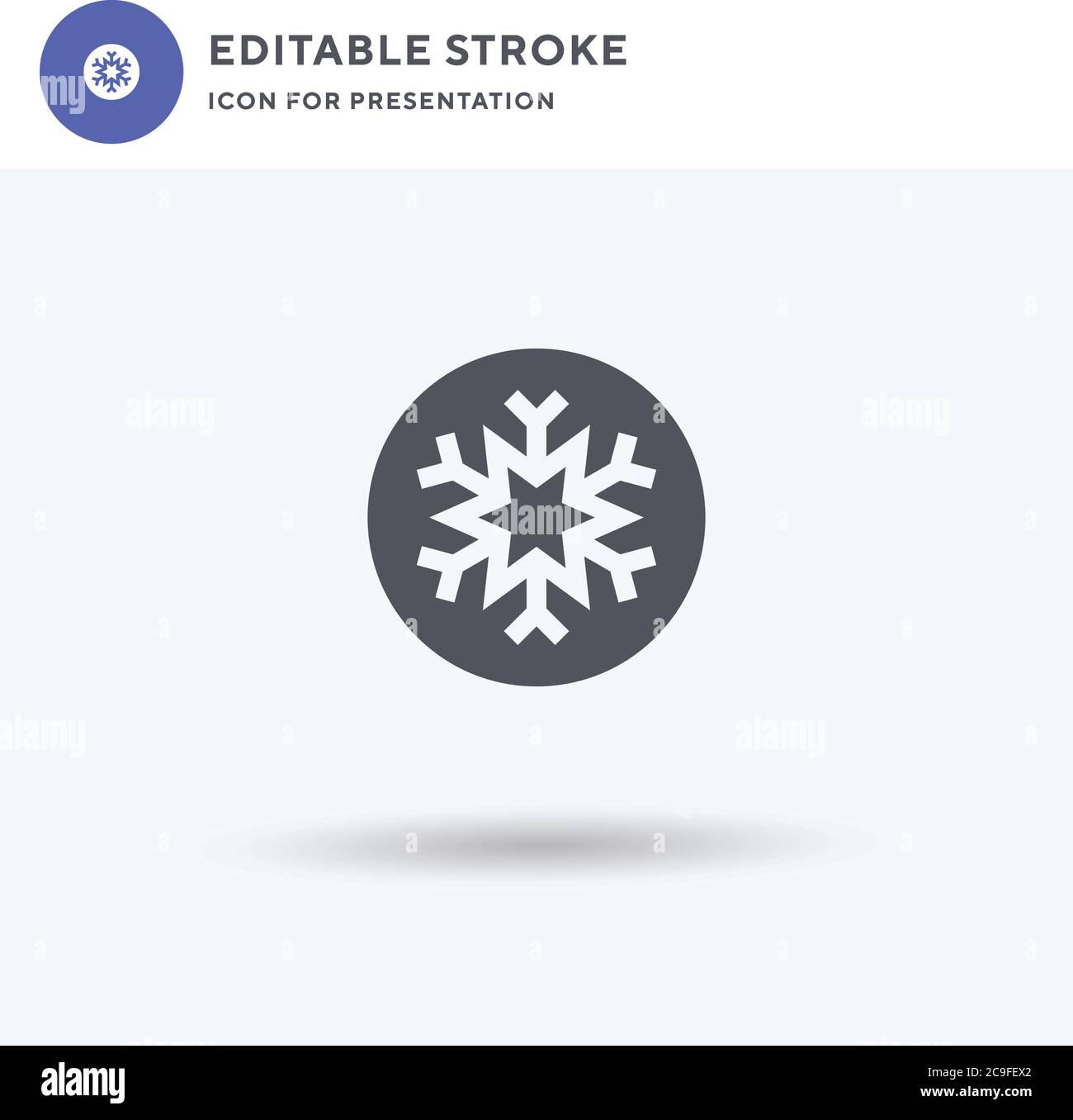 Snowflake icon vector, filled flat sign, solid pictogram isolated on ...