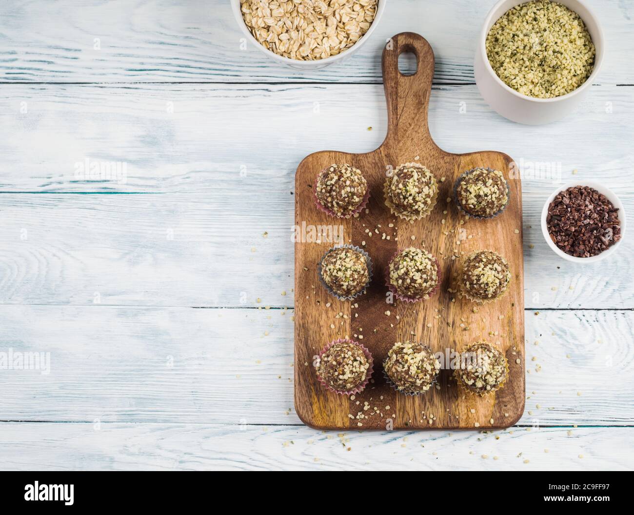 Energy protein balls with dates, hemp seeds Stock Photo Alamy