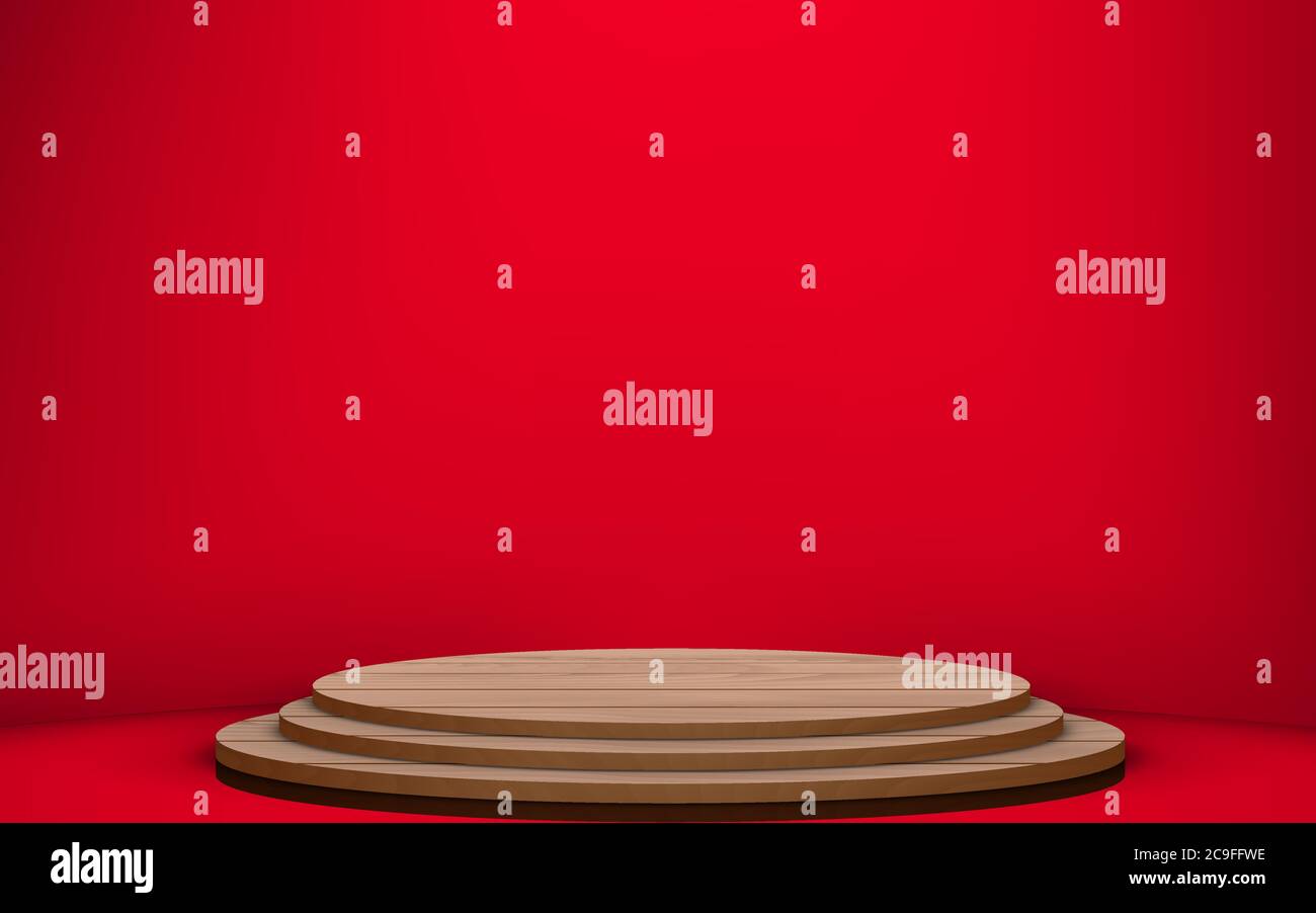 wooden podium in the white studio room Stock Vector Image & Art - Alamy