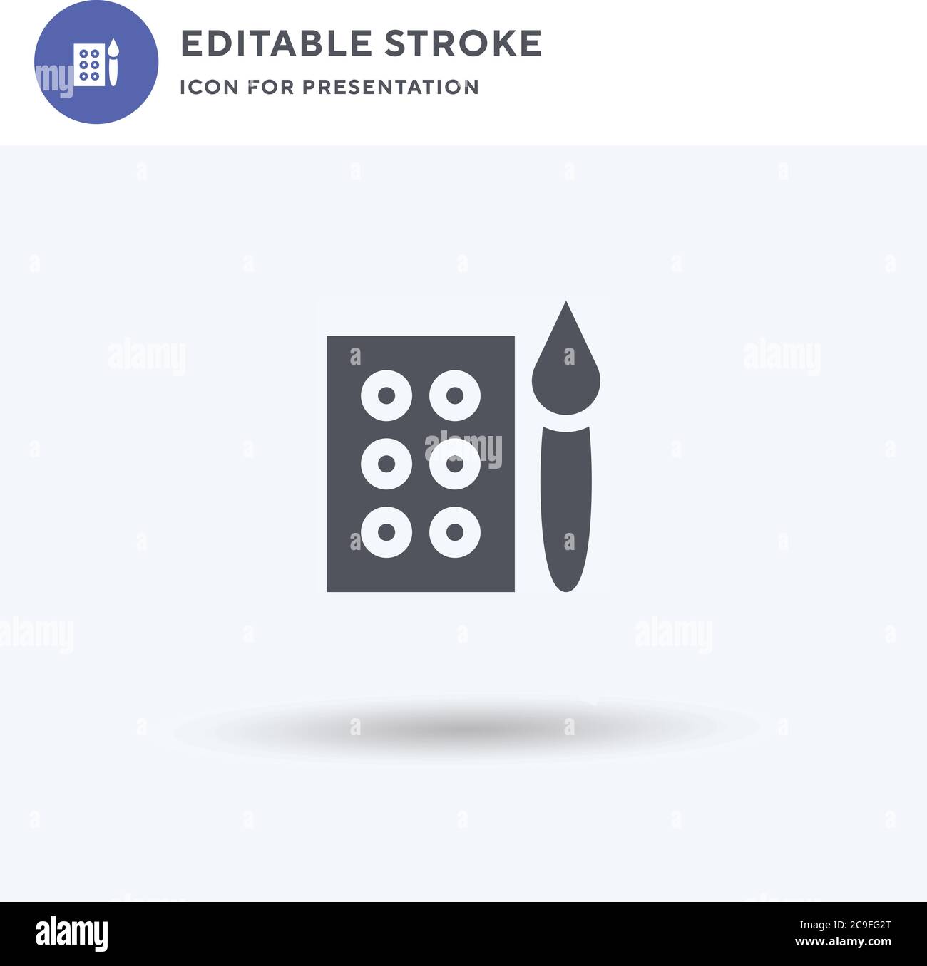 Color Palette icon vector, filled flat sign, solid pictogram isolated ...