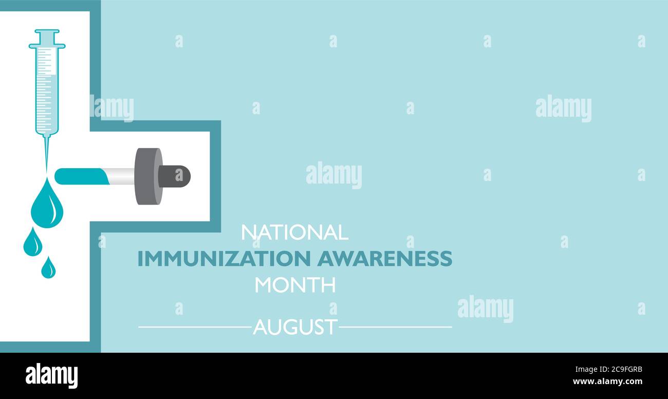 Vector Illustration National Immunization Awareness Month observed in August Stock Vector