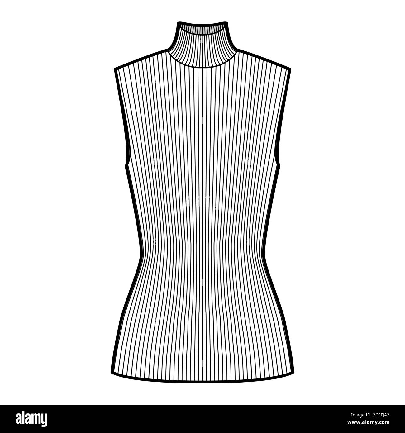 Turtleneck rib sweater technical 