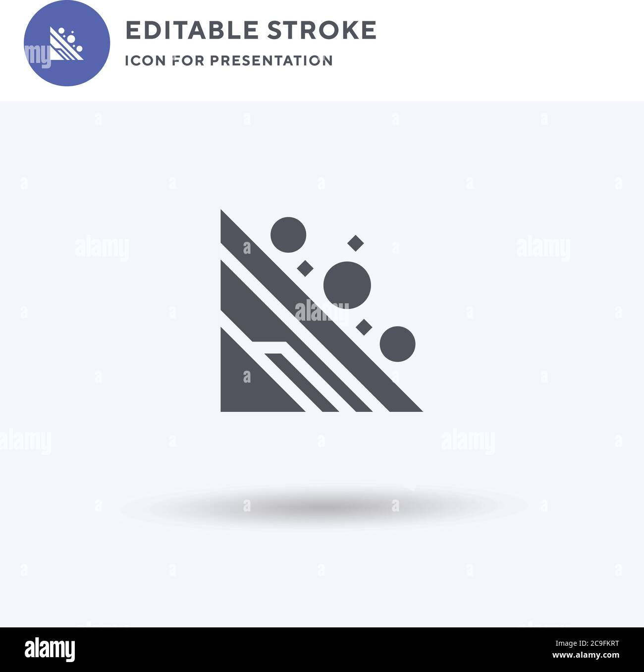 Landslide icon vector, filled flat sign, solid pictogram isolated on ...
