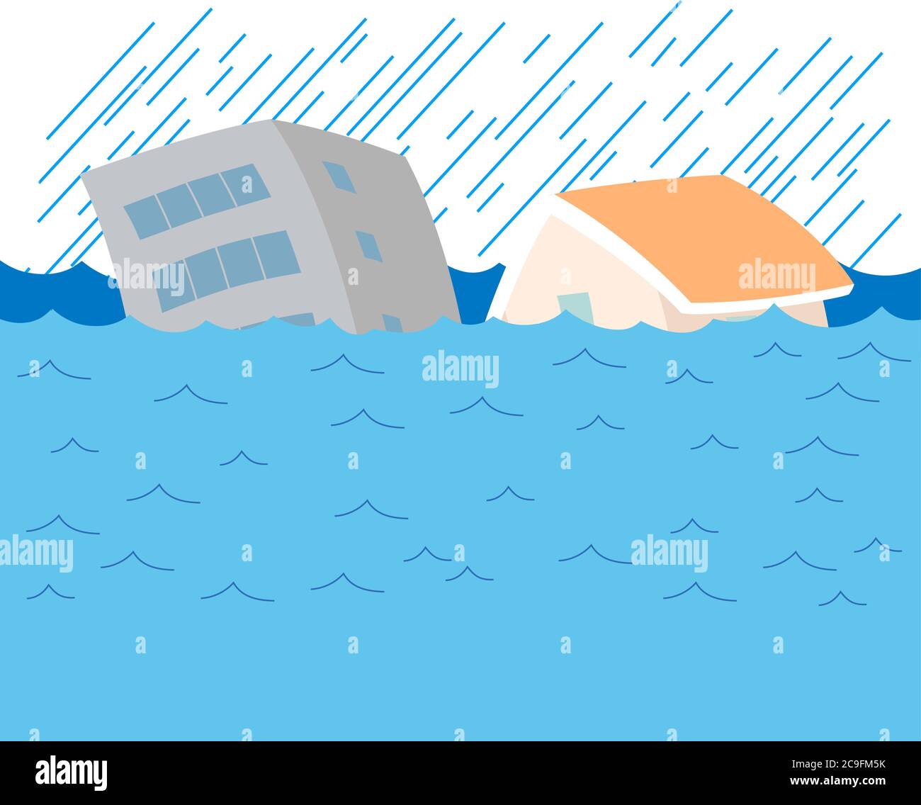 Typhoon damage to buildings Stock Vector Images - Alamy