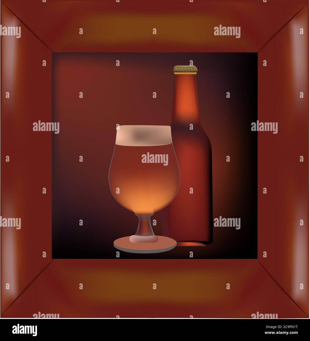 Illustration glass beer bottle hi-res stock photography and images - Alamy