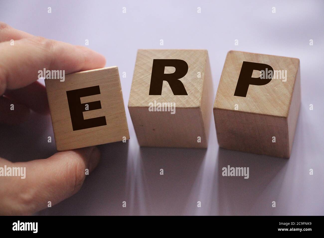 ERP abbreviation made of wooden cubes. Business concept Stock Photo Alamy