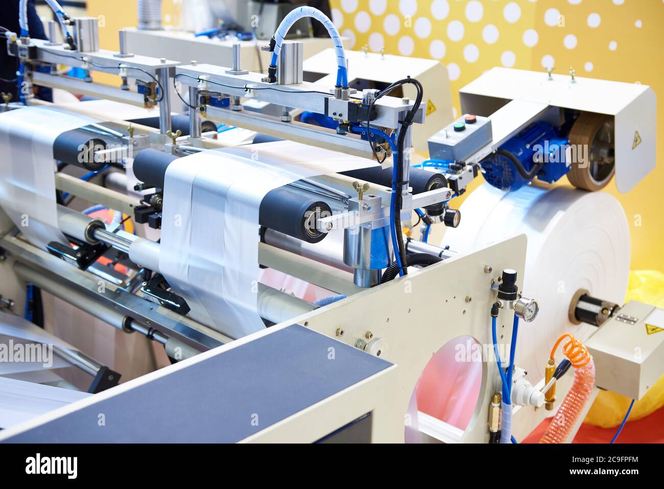 Machine for the production of plastic bags Stock Photo Alamy