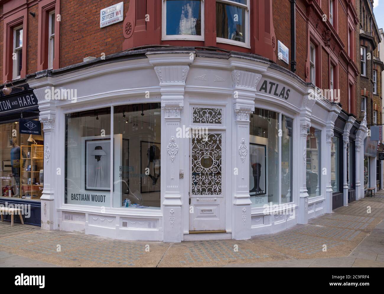 The Atlas Gallery, a commercial photography gallery space in Dorset Street, Marylebone, London, England, UK Stock Photo