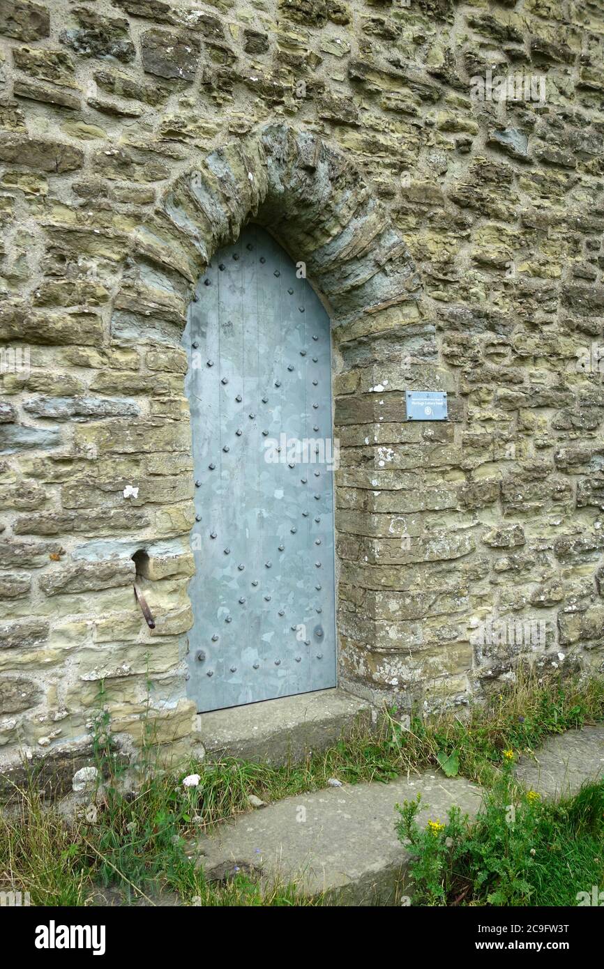 Metal Entrance Door to Flounders Folly, Callow Hill, Near Craven Arms, Shropshire, England, UK Stock Photo