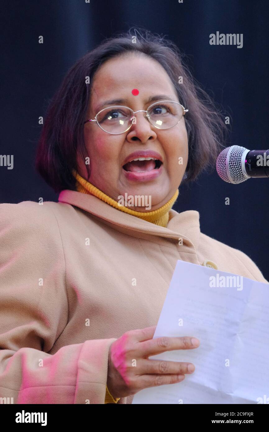 The Indian High Commissioner to the UK Ruchi Ghanashyam speaks on stage