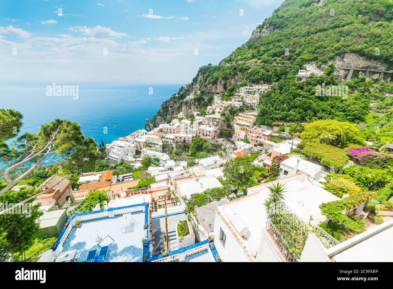 Beautiful landscape of world famous Positano in Amalfi Coast, Italy ...