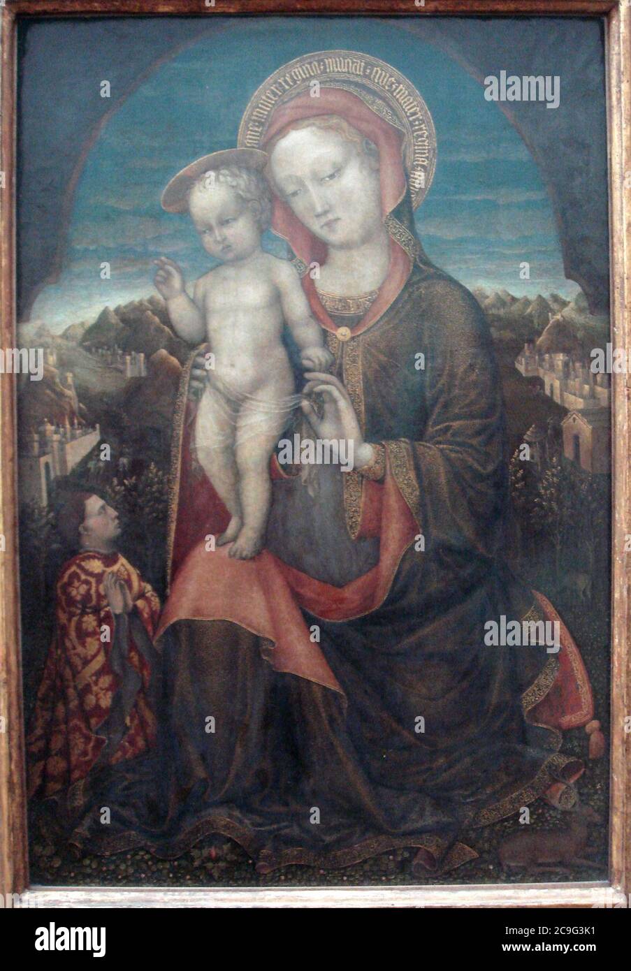 Jacopo Bellini La Vierge d humilite adoree par un prince de la maison d Estee 1440. Stock Photo