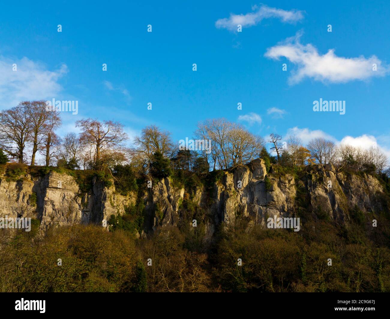 Limestone cliffs at Matlock Bath a village in the Derbyshire Peak District England UK Stock Photo