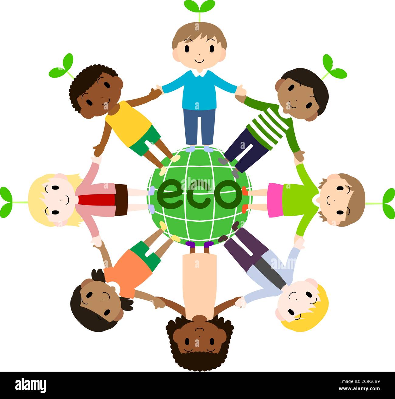 This is a illustration of Cute children around the earth Stock Vector ...