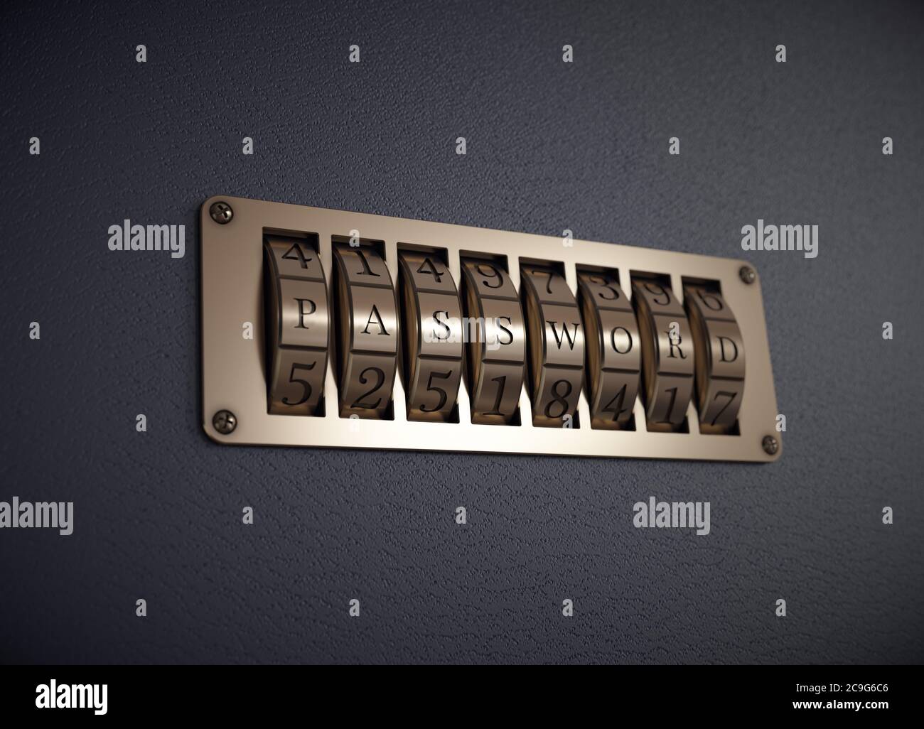 Combination lock. Password word Stock Photo Alamy